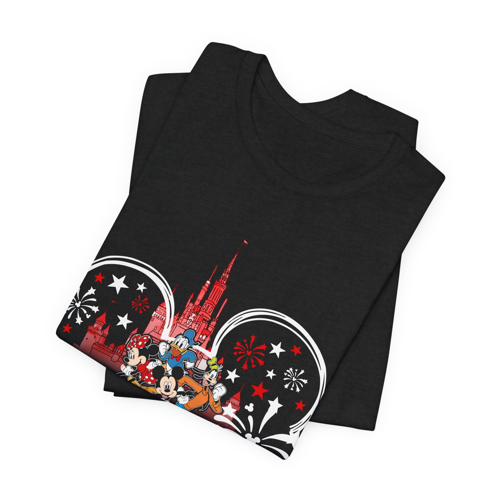 Disney Castle Mickey Ear Fireworks Tee | Mickey Mouse Graphic Shirt